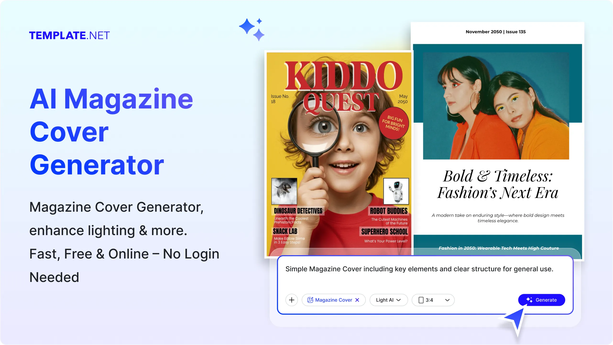 Free AI Magazine Cover Generator, Create Magazine Cover Designs Online [ No Signup ]